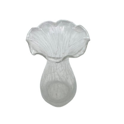 Vase Glas weißlich transparent 70er Jahre Vintage