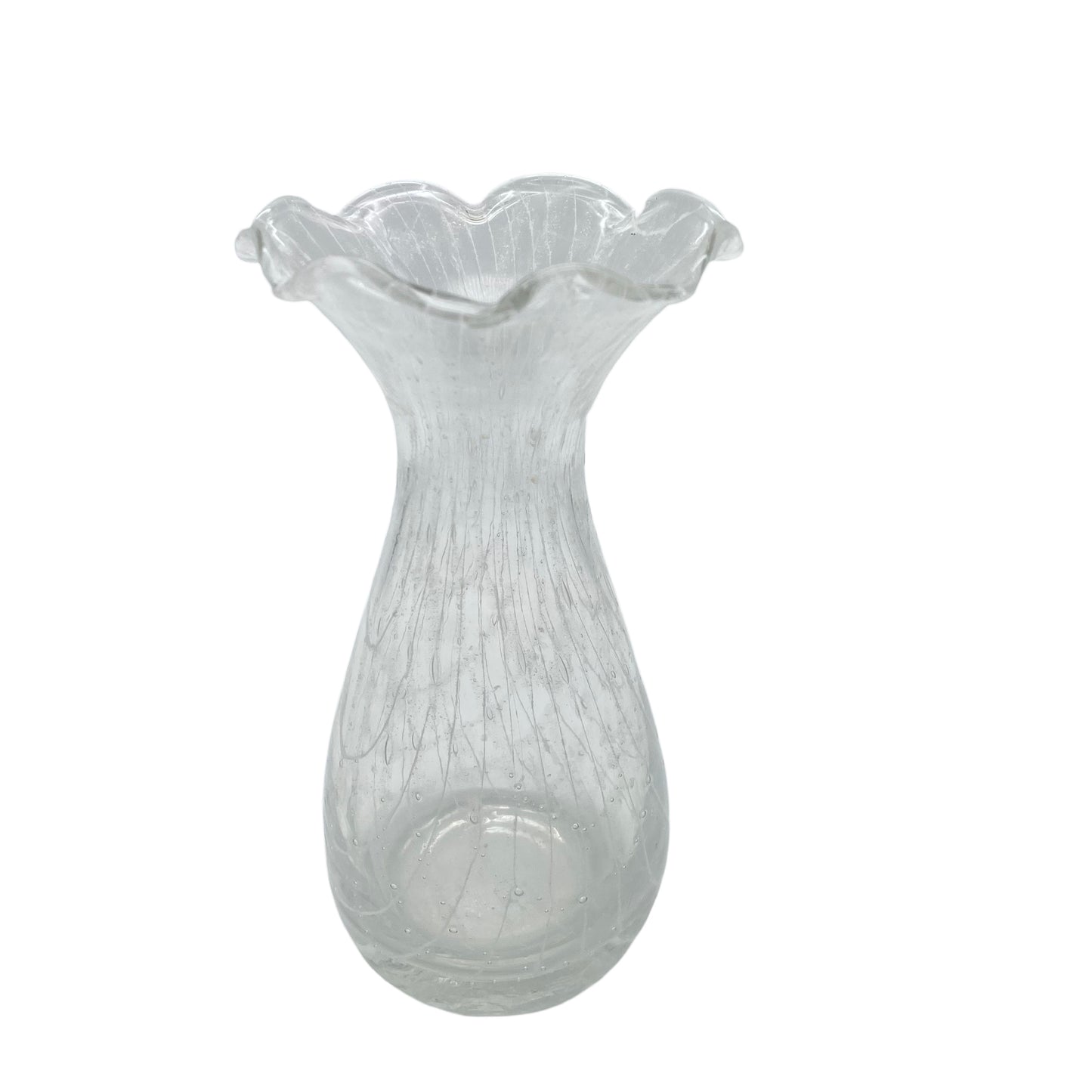 Vase Glas weißlich transparent 70er Jahre Vintage