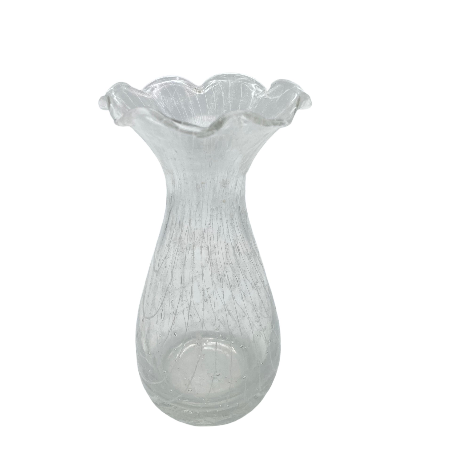 Vase Glas weißlich transparent 70er Jahre Vintage
