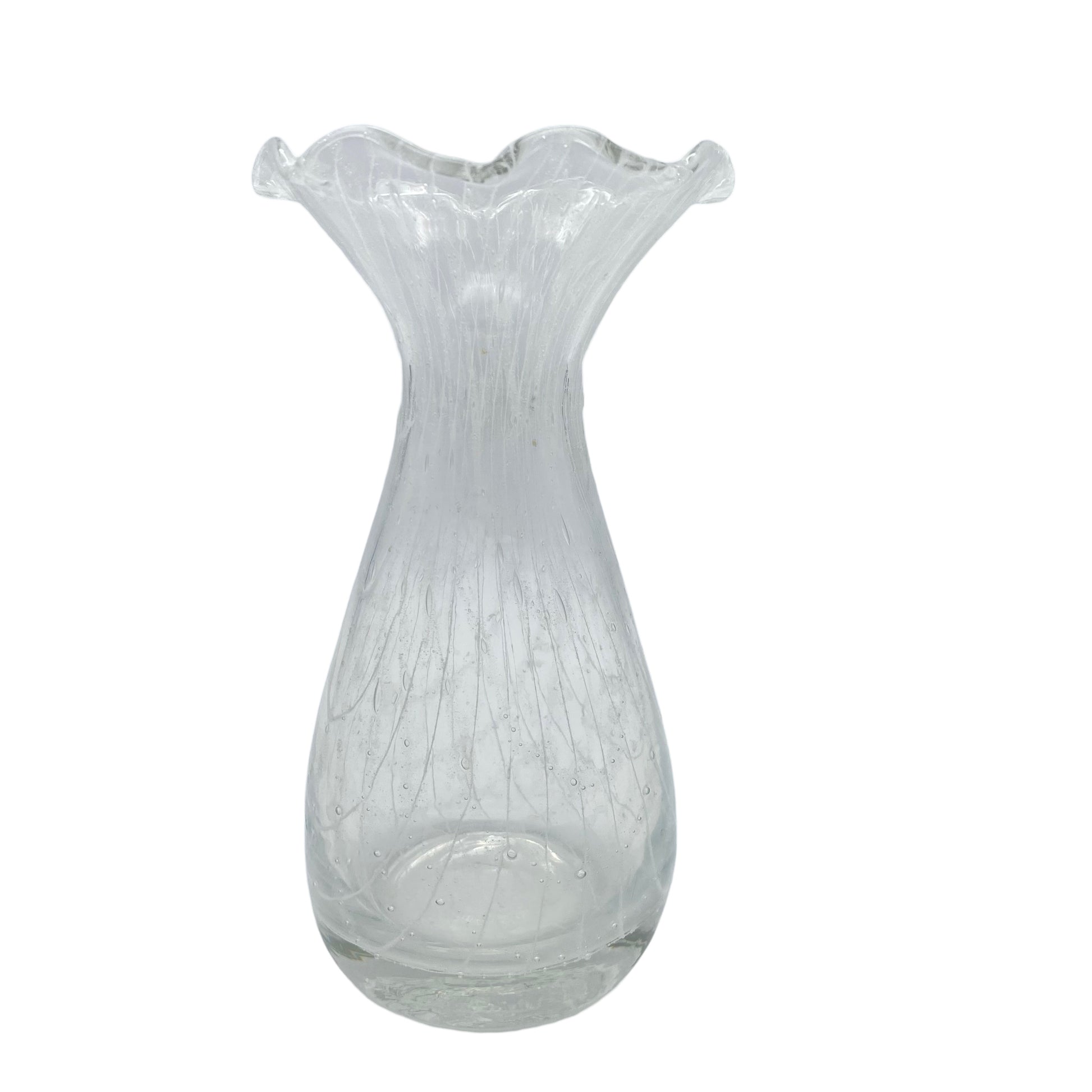 Vase Glas weißlich transparent 70er Jahre Vintage