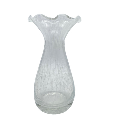 Vase Glas weißlich transparent 70er Jahre Vintage