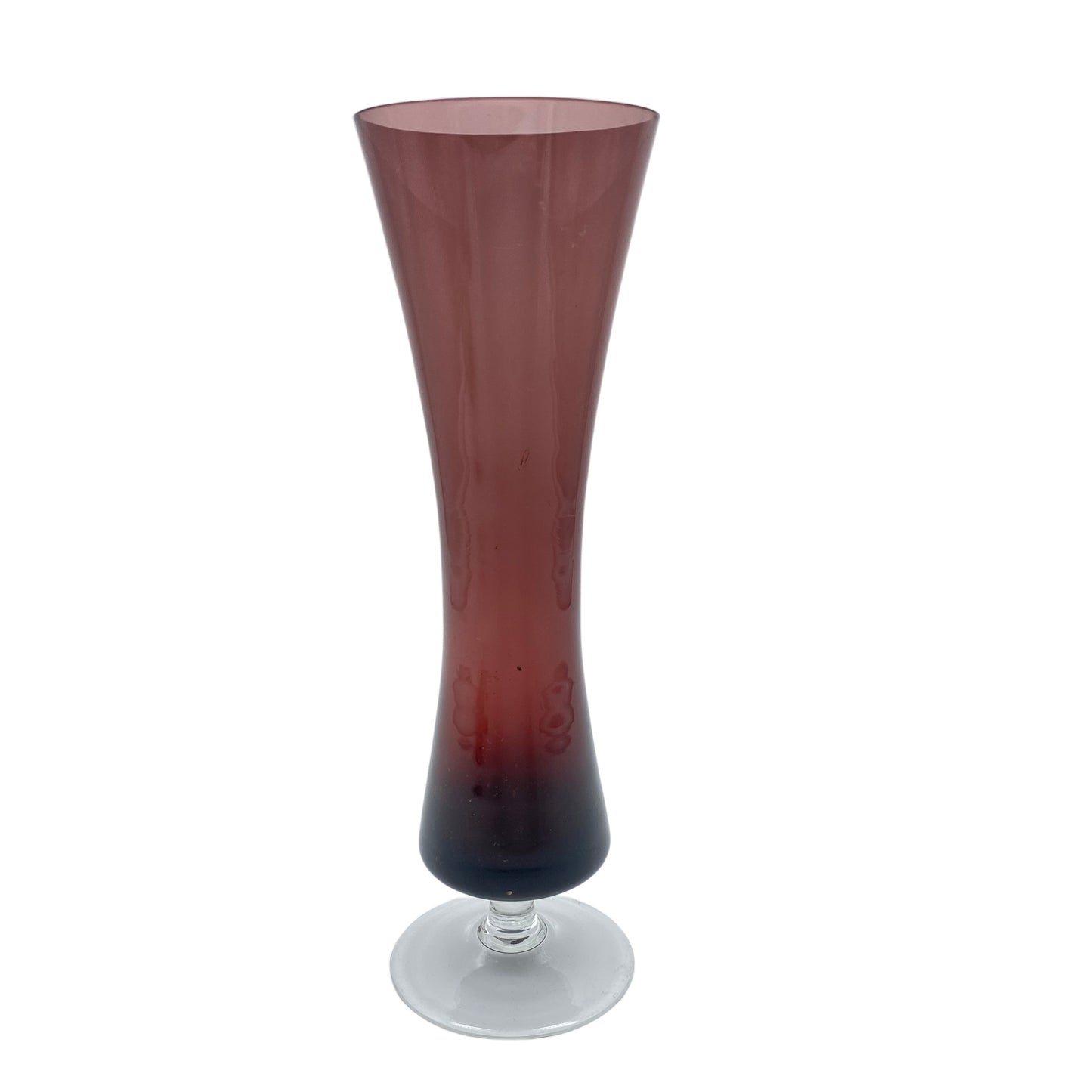 Vase lila Glas MID CENTURY 50er 60er Fußvase 