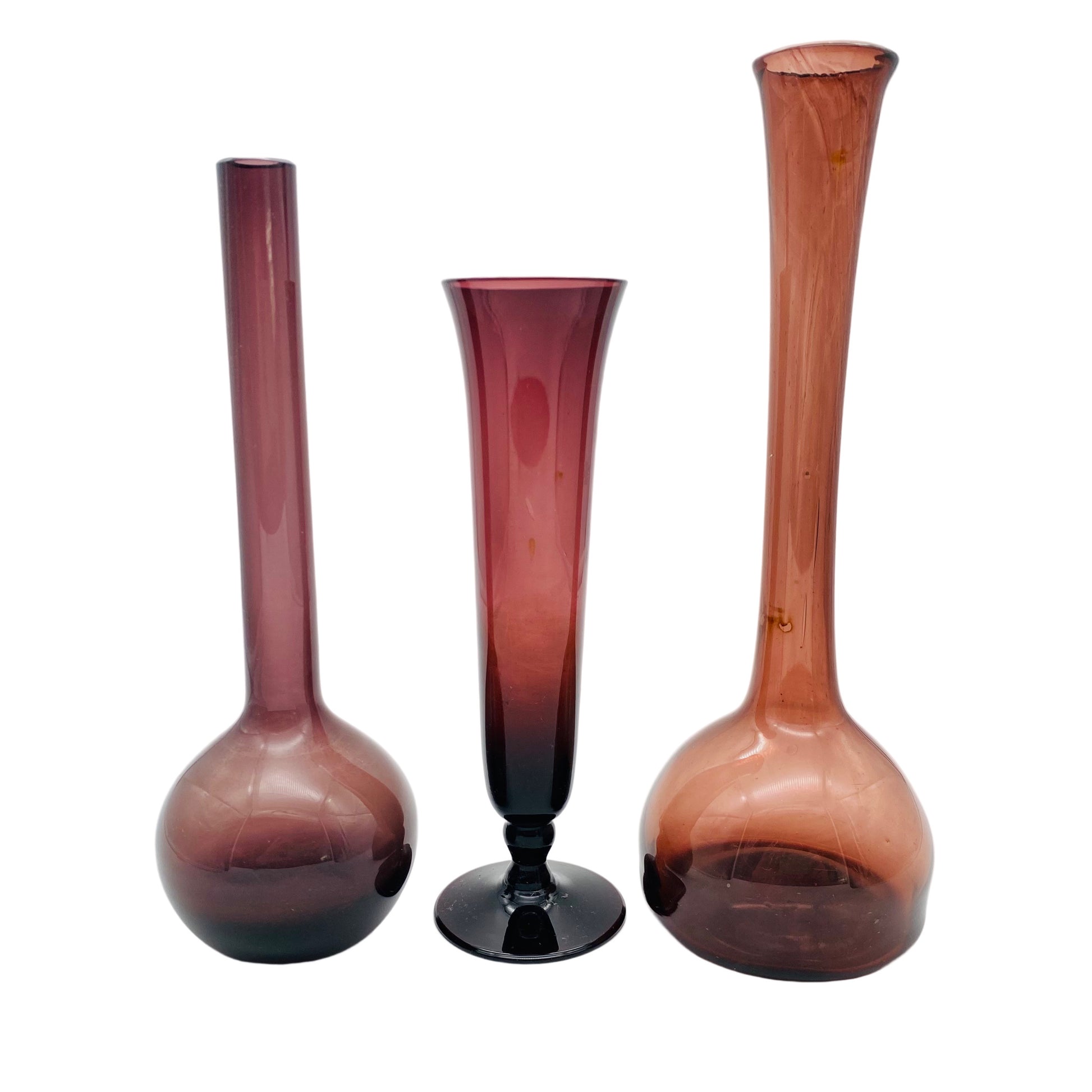 Vasen Konvolut lila Glas Mid Century 50er 60er 70er Jahre Vintage