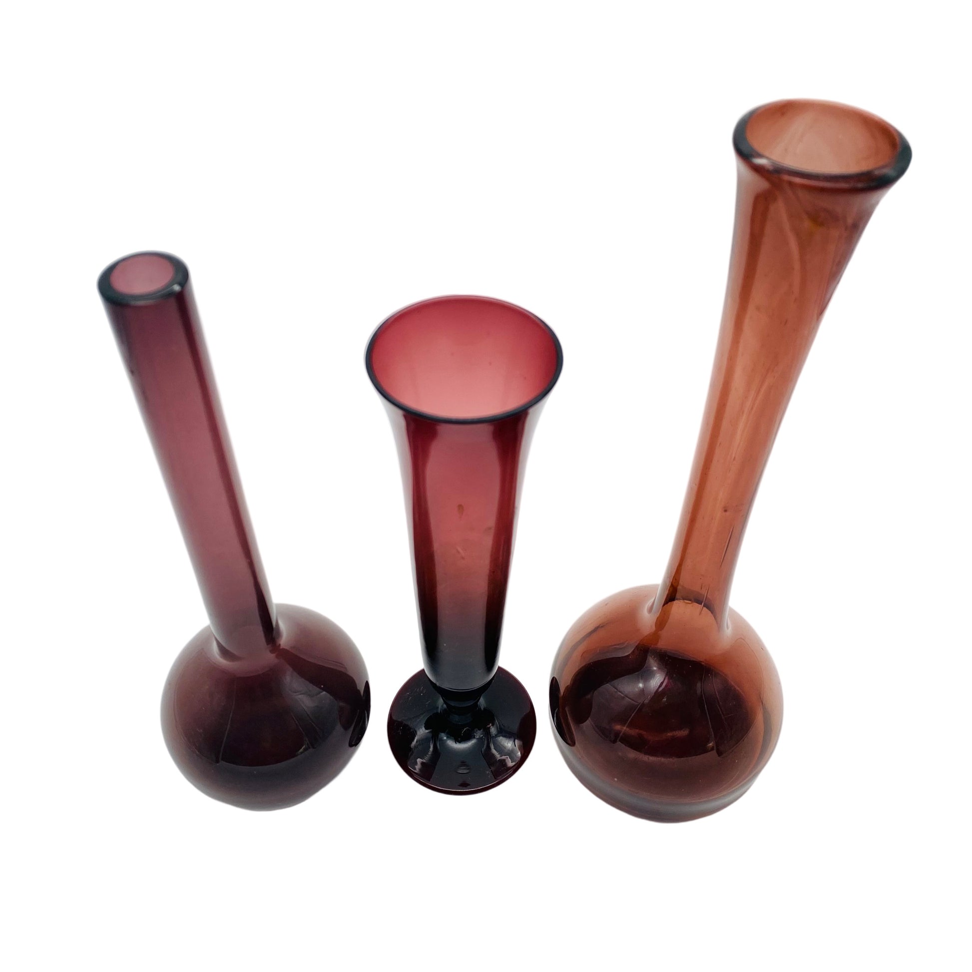 Vasen Konvolut lila Glas Mid Century 50er 60er 70er Jahre Vintage