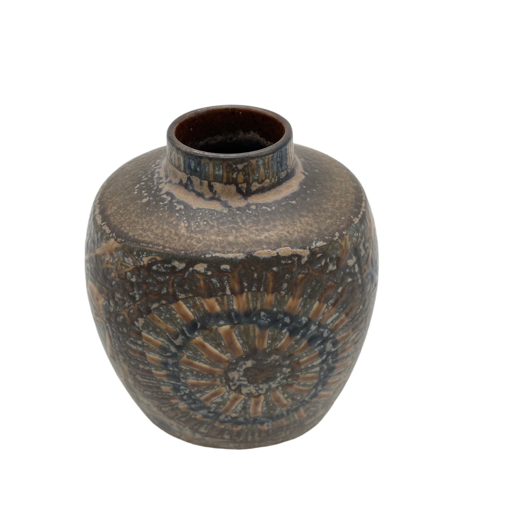 Vintage Vase Keramik braun 60er Jahre Frankreich FRANCE