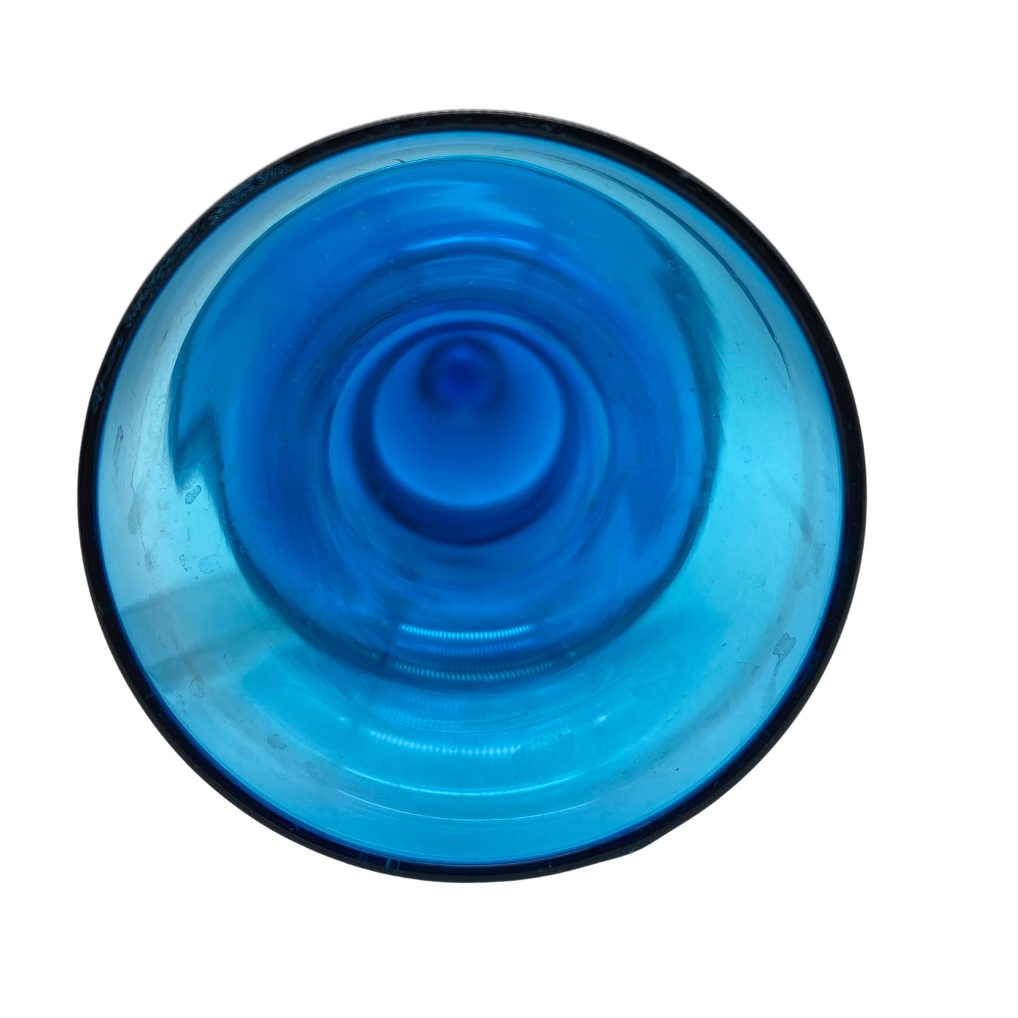 Vintage Vase türkis Glas Fußvase 60er 70er Jahre 