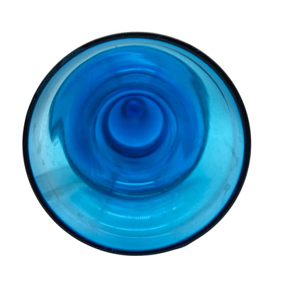 Vintage Vase türkis Glas Fußvase 60er 70er Jahre 